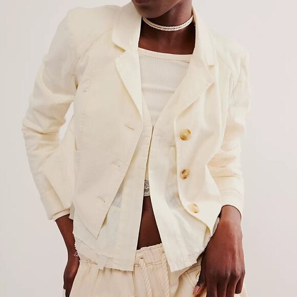 #157 NWOT Free People Orly Heritage Jacket in Ivory - Picture 1 of 8